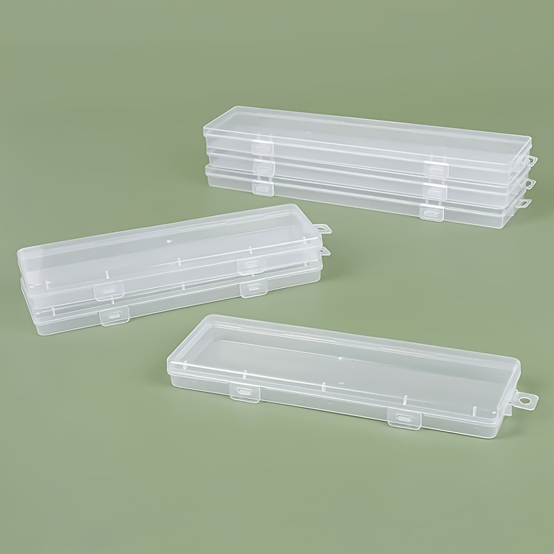TEMU 2 Extra-long Transparent Rectangular Storage Boxes, Made Of Thick And Wear-resistant Plastic Material, With Clear Visibility For . Specifically