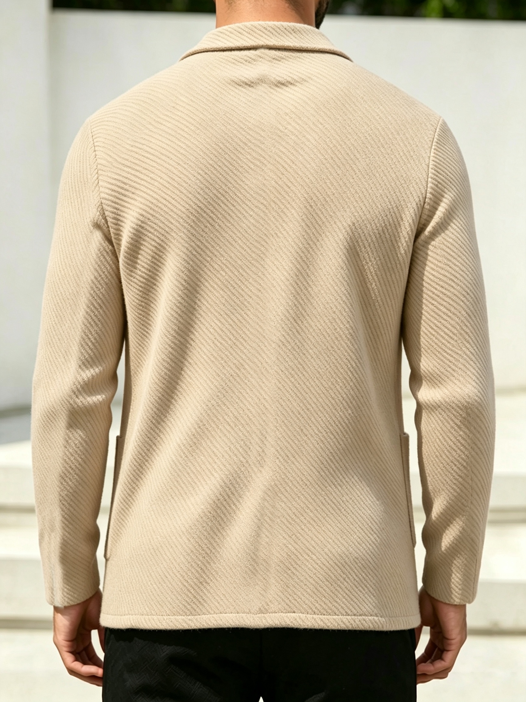 mens autumn winter casual   collar knit sweater jacket cardigan knit twill texture outerwear single button design solid color easy   suitable for casual   and business  