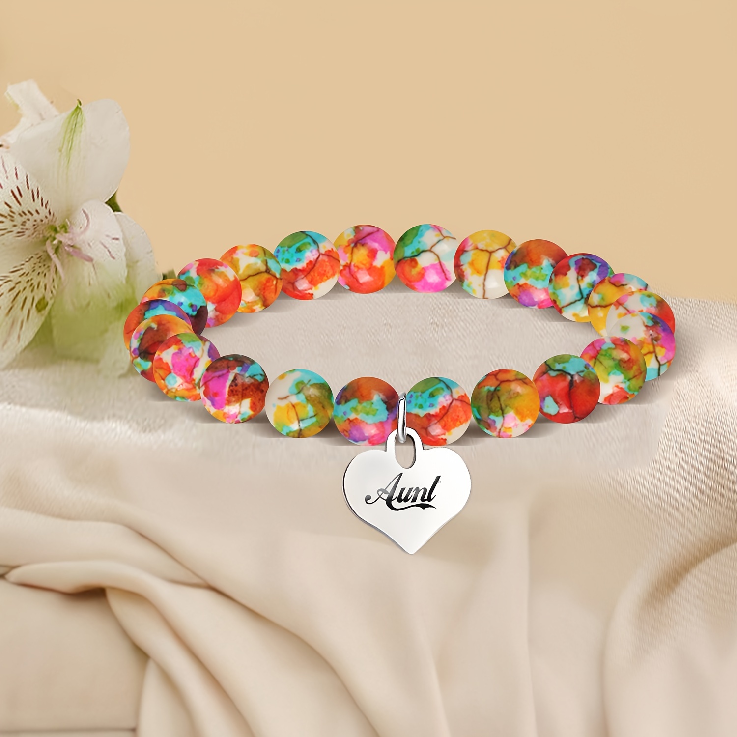 Women's Charming Peach Heart Bracelet, Romantic Gift