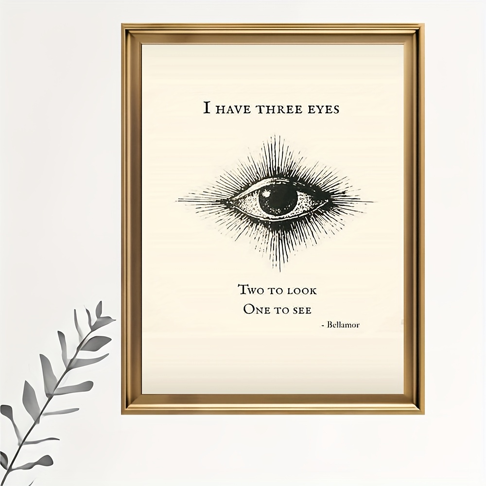 TEMU Spiritual Mystical Eye Canvas Print - Frameless, Cloth Material, Inspirational Poster Wall Art For Living Room, Bedroom, Office Decor, Festival