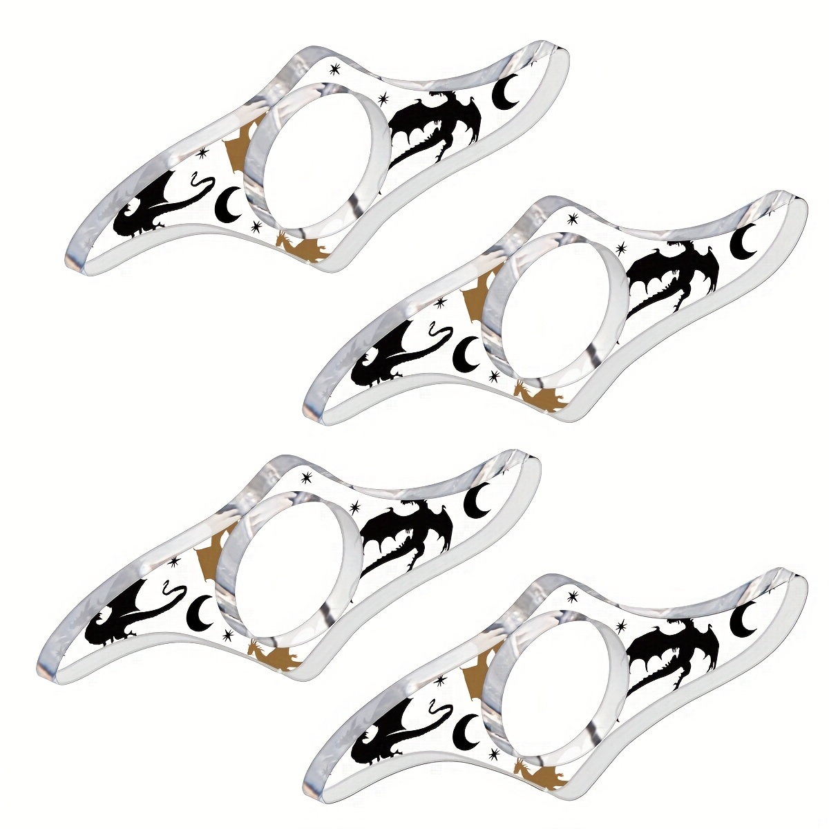 TEMU 4 Acrylic Bookmarks, Featuring A Stylish Acrylic Thumb Ring Holder And Shiny Thumb Bookmarks, Are Perfect Reading Additions For Readers, Book
