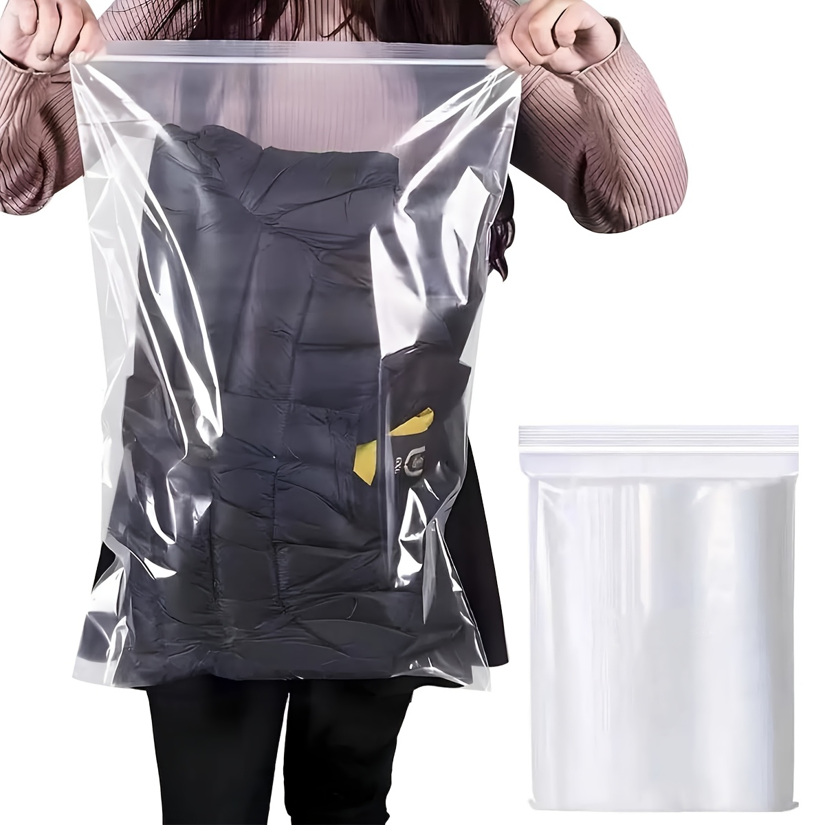 20 transparent self sealing bags for storing clothes   travel storage bags   sealed storage bags clear plastic bags for organizing apparel shoes and beauty products measuring 40 01 59 99 cm