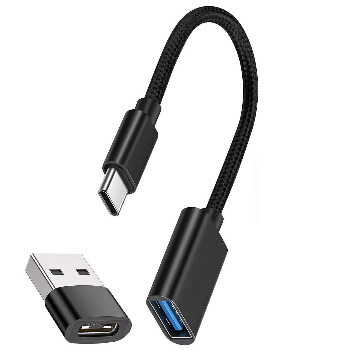 TEMU Adaptateur USB C vers USB OTG, avec adaptateur de connecteur C vers USB, câble OTG USB C vers USB portable, pour smartphone, console, clé USB,