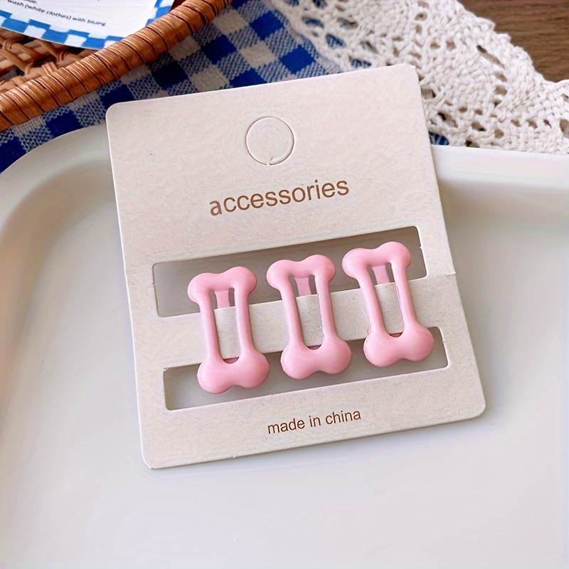 3pcs Pet Hair Clips, Abs Material, Mini Bone-shaped Grooming Accessories For Small Dogs And Cats, Ideal For Teddy & Yorkshire Terrier, Pet Hair Remover