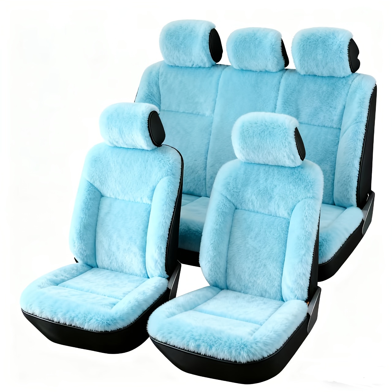 TEMU Luxury Plush Seat Covers For 5 Seats, Designed To Wrap Fully Without Slipping Edges, Providing Throughout Winter. Compatible With For All Car Models, Covers Are And Ready For Use