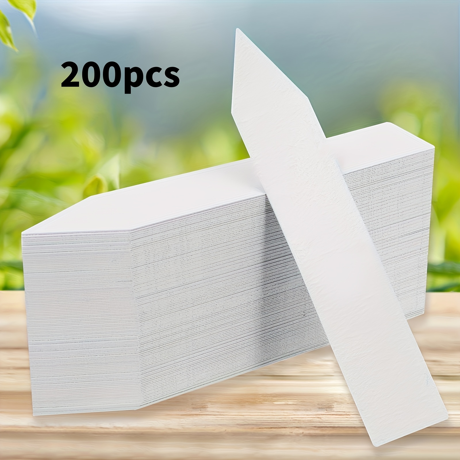 Image of 200 White Plastic Waterproof Plant Labels -1.97x0.39 Inch Durable Garden Labels, Suitable For And Flower Pots, Reusable Outdoor Hanging Signs