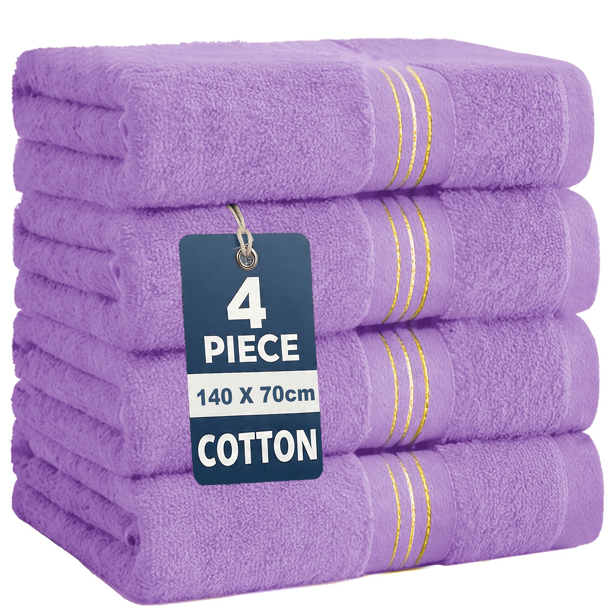 TEMU 4-pack 70x140cm Bath Towels, Ultra Soft And Lightweight With Superior Absorbency, Quick-dry Prevents Musty Odors, And Fade-resistant For