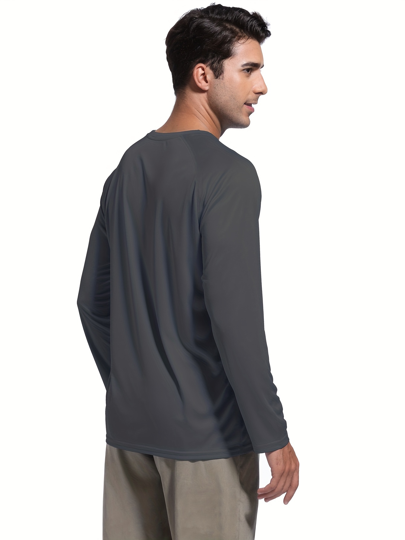 Mens Long Sleeves Fashion Round Neck T-Shirt Casual Shirt Tops Tee