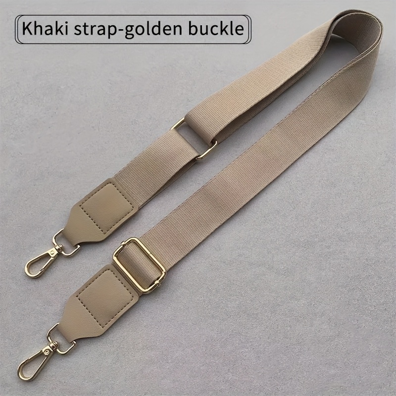 TEMU Khaki Crossbody Bag With Extended Adjustable Strap, Featuring A 1.5in Widened Polyester Luggage Strap. This Solid-color, Simple, And Versatile