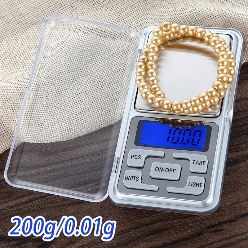 

Portable Mini Electronic Scale, 200g/0.01g & 100g/0.01g, Backlit, Overload Protection, Auto Shut-off, Multi-unit Conversion, High Precision For Jewelry And Food Weighing (includes Aaa*2 Batteries)