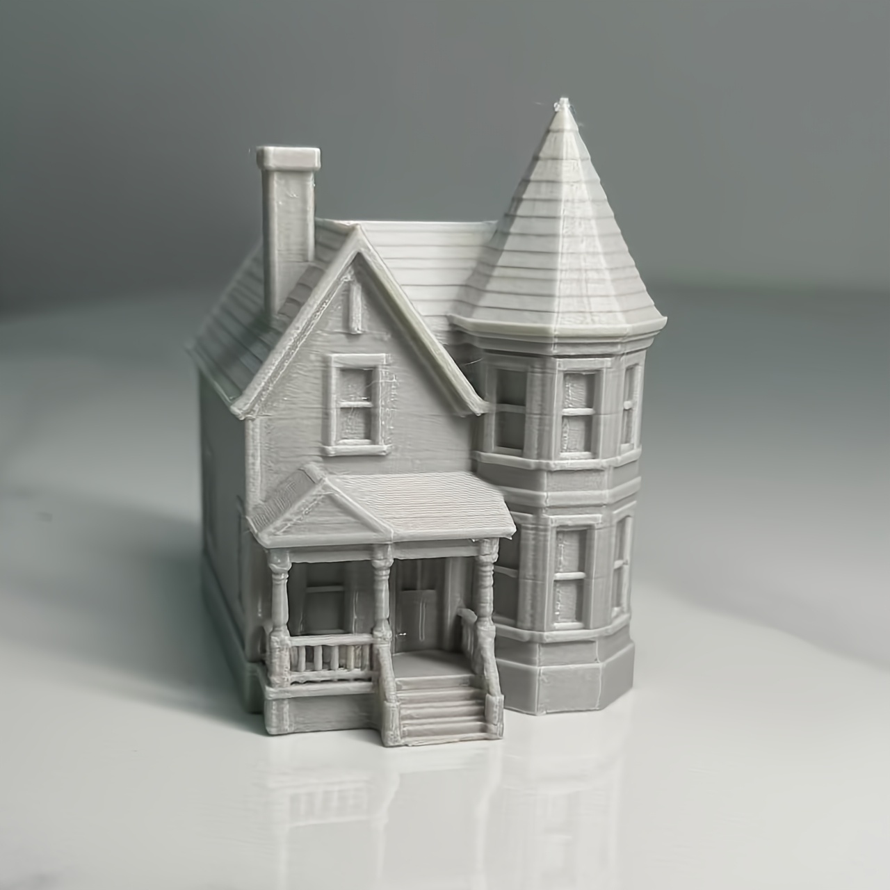 TEMU 3d Printed Victorian House Miniature Model, Unpainted Cottage Building For N Scale Model Railway Layout, Diorama Scene, Diy Painting Craft &