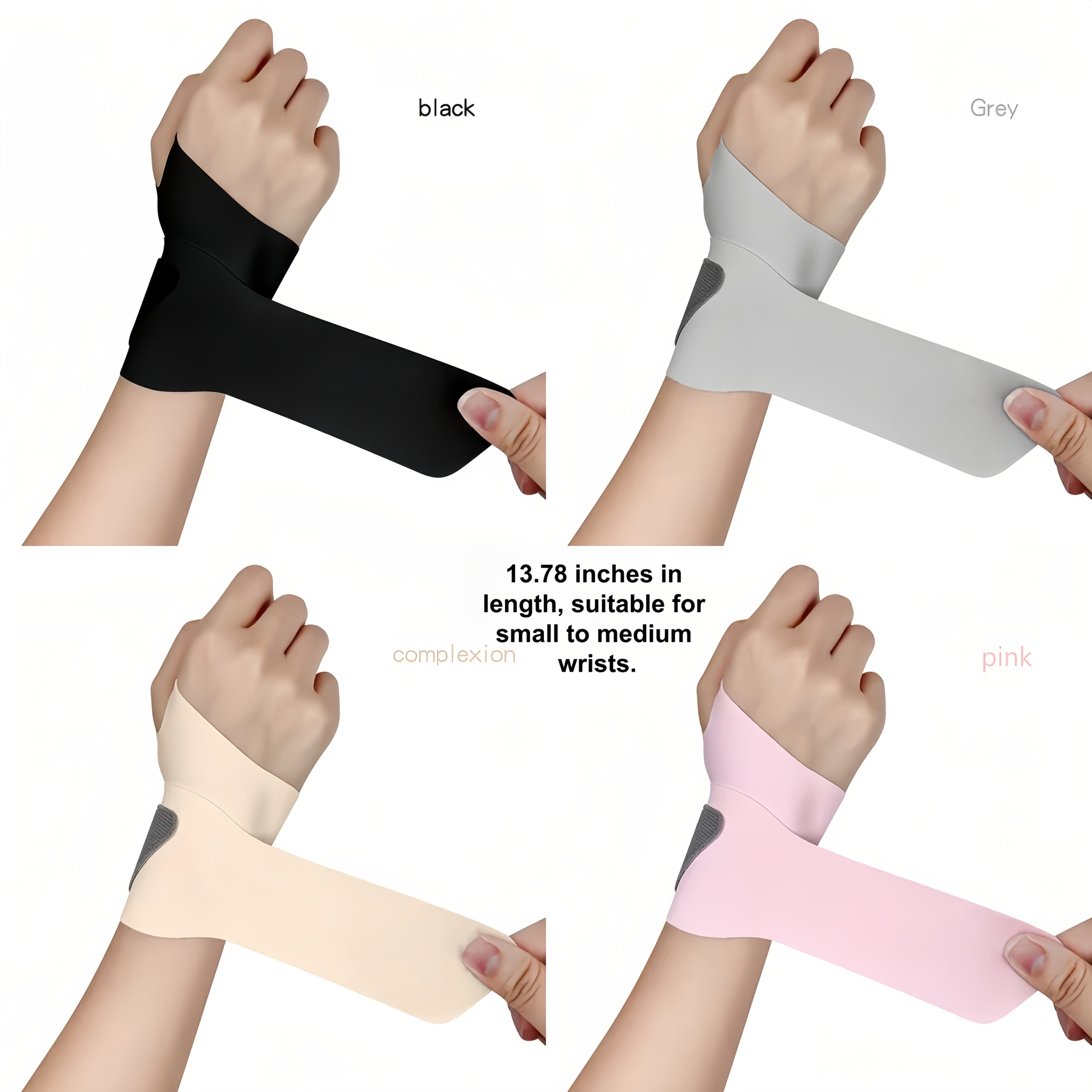 TEMU Ultra-thin Elastic Wrist Support 4-pack, Unisex Nylon Wrist Joint Compression Brace, Adjustable Size, Suitable For Sports And Housework,