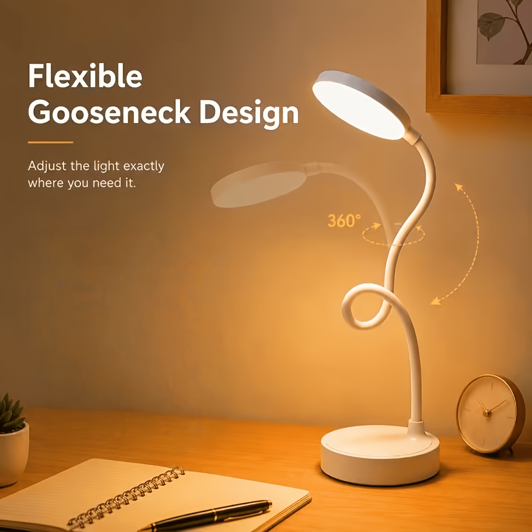 TEMU Luz Nocturna de Escritorio 2026 | Alimentación USB/Batería (Batería No Incluida) para Decoración de Habitación | Luz de Lectura | Control de