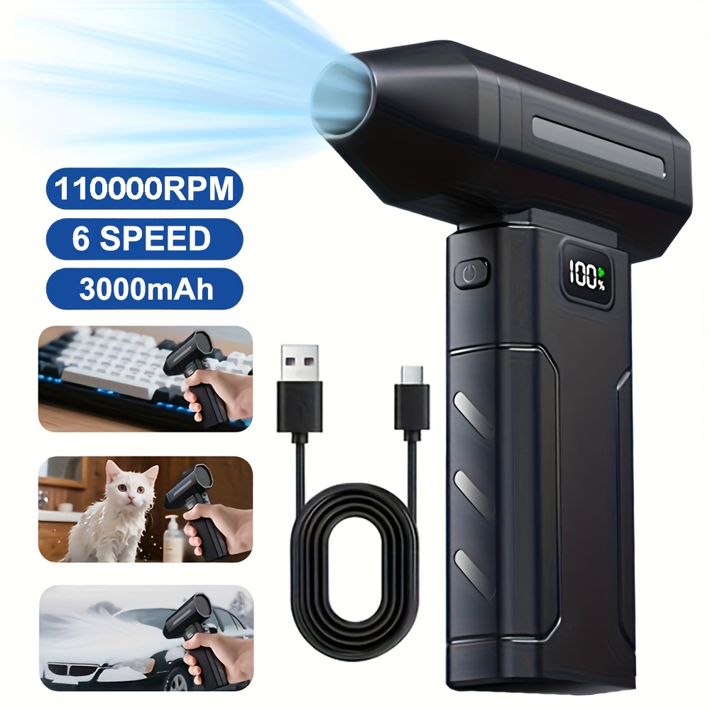 portable turbo blower 110000 rpm high speed handheld jet fan multi functional for   bbq charcoal production outdoor use personal cooling battery usb powered rechargeable battery 36v