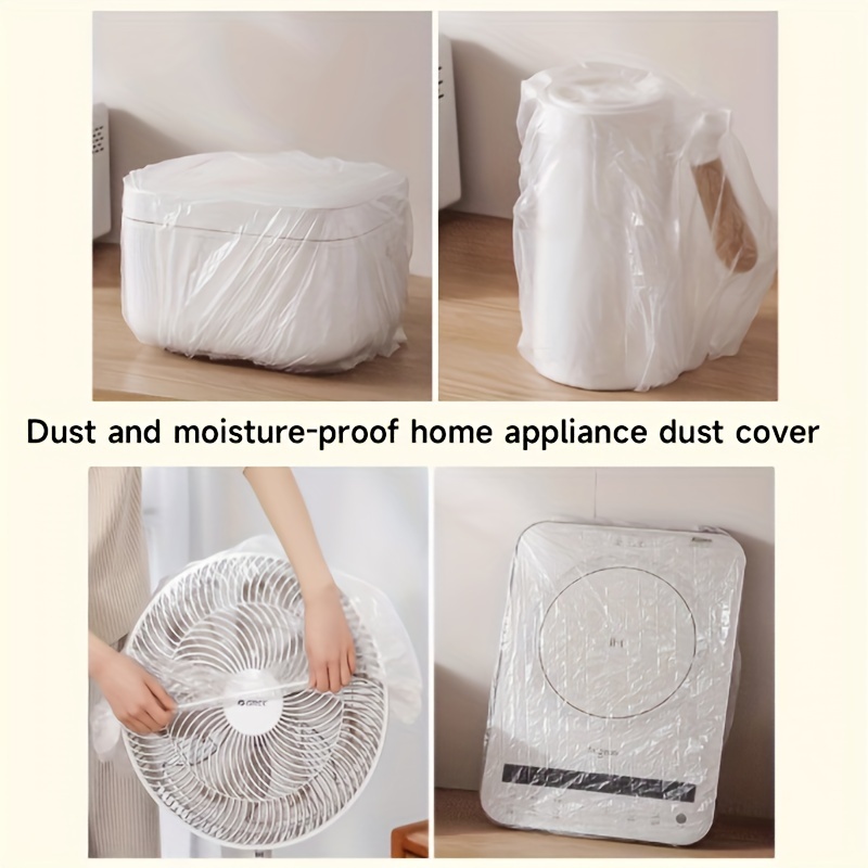 a set of plastic packaging covers universal protective covers wipeable dust proof covers fully waterproof and dust proof covers ultra thick kitchen covers for office isolation oil proof and cockroach proof suitable for pots ovens etc details 6