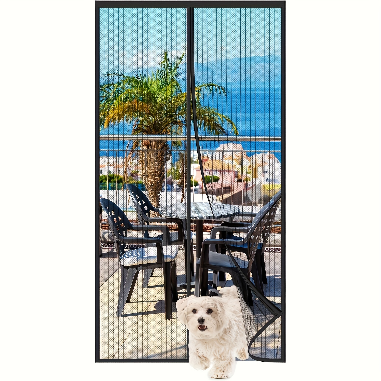 

Magnetic Screen Door, Heavy Duty Self Closing Screen Door With Hook Tapes For Interior Door, Pet And Kid Friendly