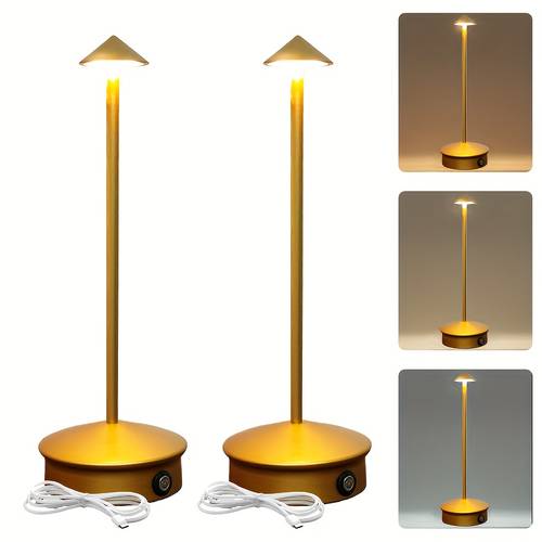 2pcs creative ufo shaped wireless lamp rechargeable battery powered led table lamp portable touch control dimmable study night light suitable for study bedroom patio dining room home decor lighting