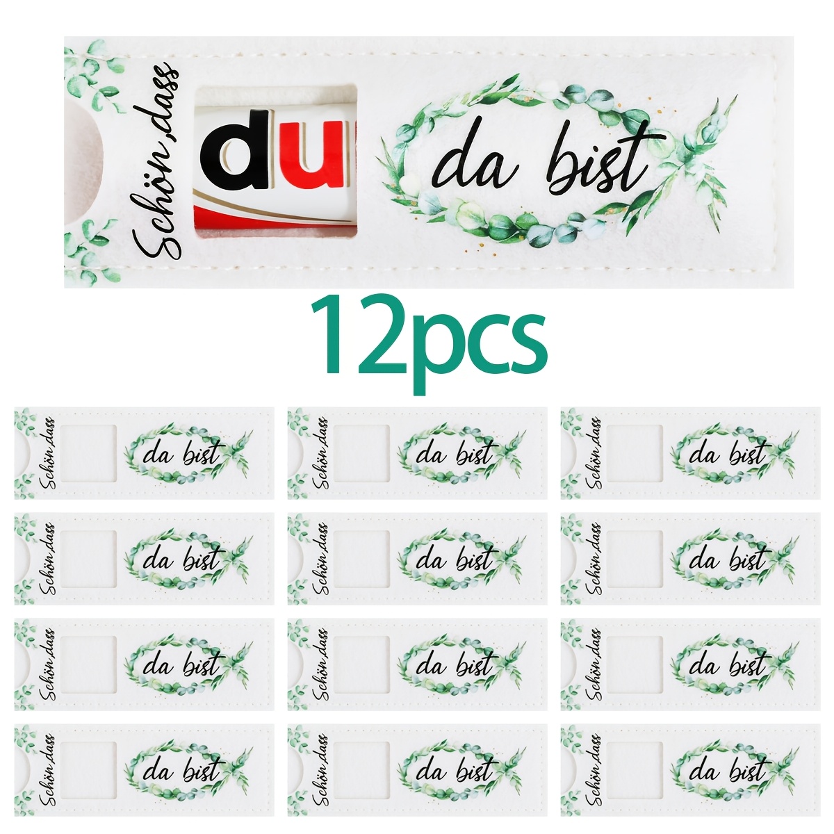 E-shop 6/12 Stück Filz-Geschenktüten, Deutsch "Schön, Dass Du Da Bist!" Schokoladentüten, Gastgeschenke, Dankeschön-Geschenke, geeignet für Hochzeit,
