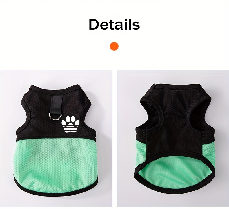 breathable mesh dog vest with paw print lightweight machine washable pet apparel for small to extra small breeds   spring summer fall Product details 3