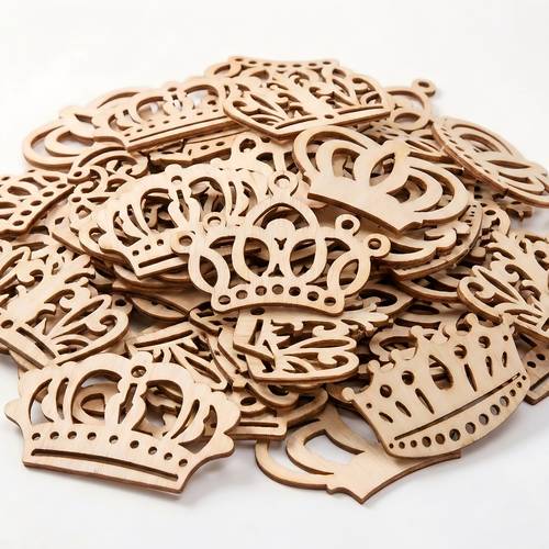 35 wooden pieces shaped like hollow crowns valentines day carnival ramadan and easter themed decorations blank pieces are ideal for home decor and festive hanging ornaments