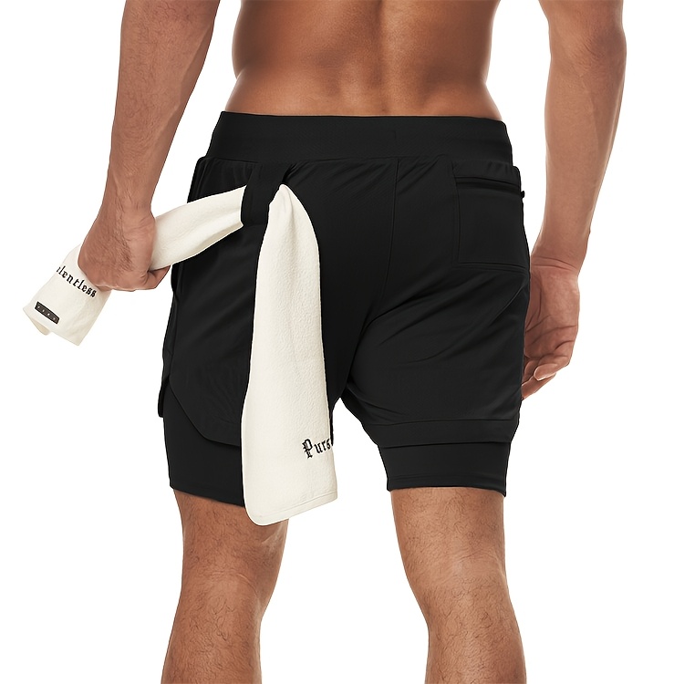 Men'S Running Shorts Designed to Hold a Phone, Suitable for Fitness Training, Sports, Marathons, And Casual Cycling