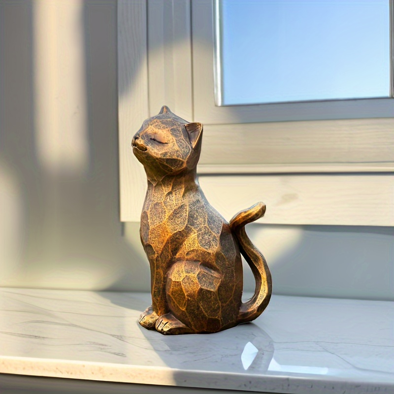 3d Cute Cat Statue Kitten Statue Ornament Outdoor Garden - Temu