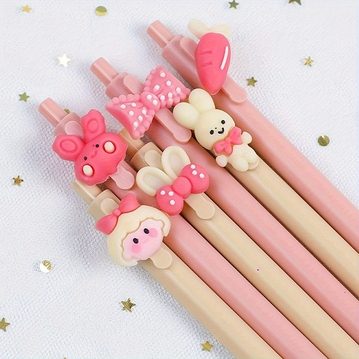 6pcs Adorable Rabbit Girl Gel Pens with 0.5mm Black Refill - Perfect for  Writing!