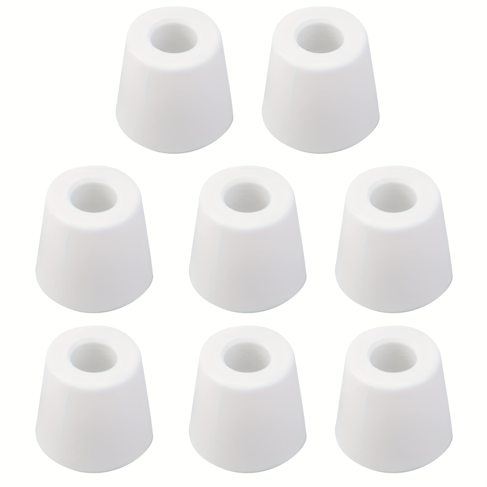 8pcs Furniture Round Risers Rubber Table Foot Protectors White Chair Foot Pad For Cabinet Desk Sofa, With Screws