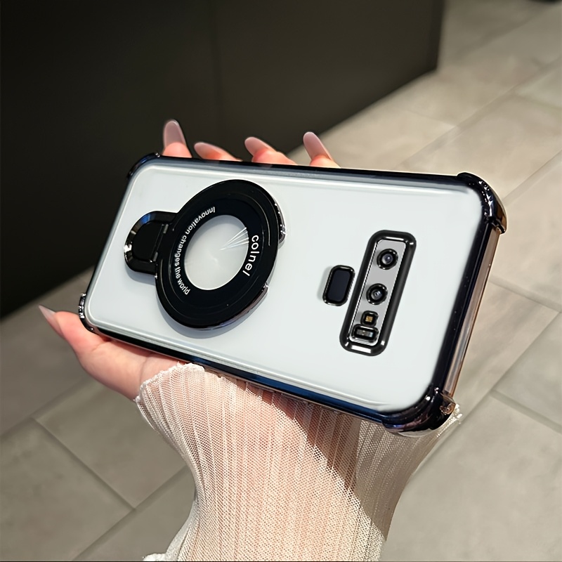 TEMU Phone Case - Phone Case For Galaxy Note 9, Premium Protective Ring With Fashionable Electroplated Shockproof Ultra-thin Magnetic Bracket