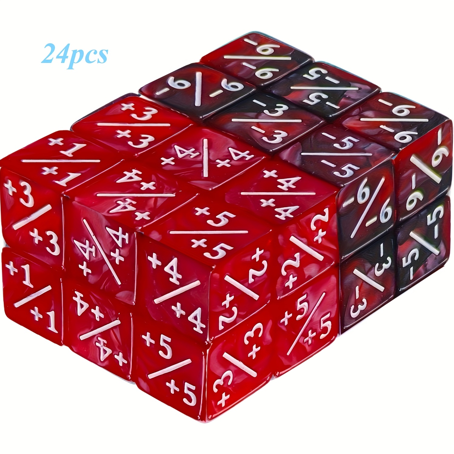 TEMU 24pcs Dice Counter, Token Dice Dice D6 Dice, Dice Counter Compatible With Mtg, Ccg, Dice Set Card Game Accessories, Dice Large, 2 Colors