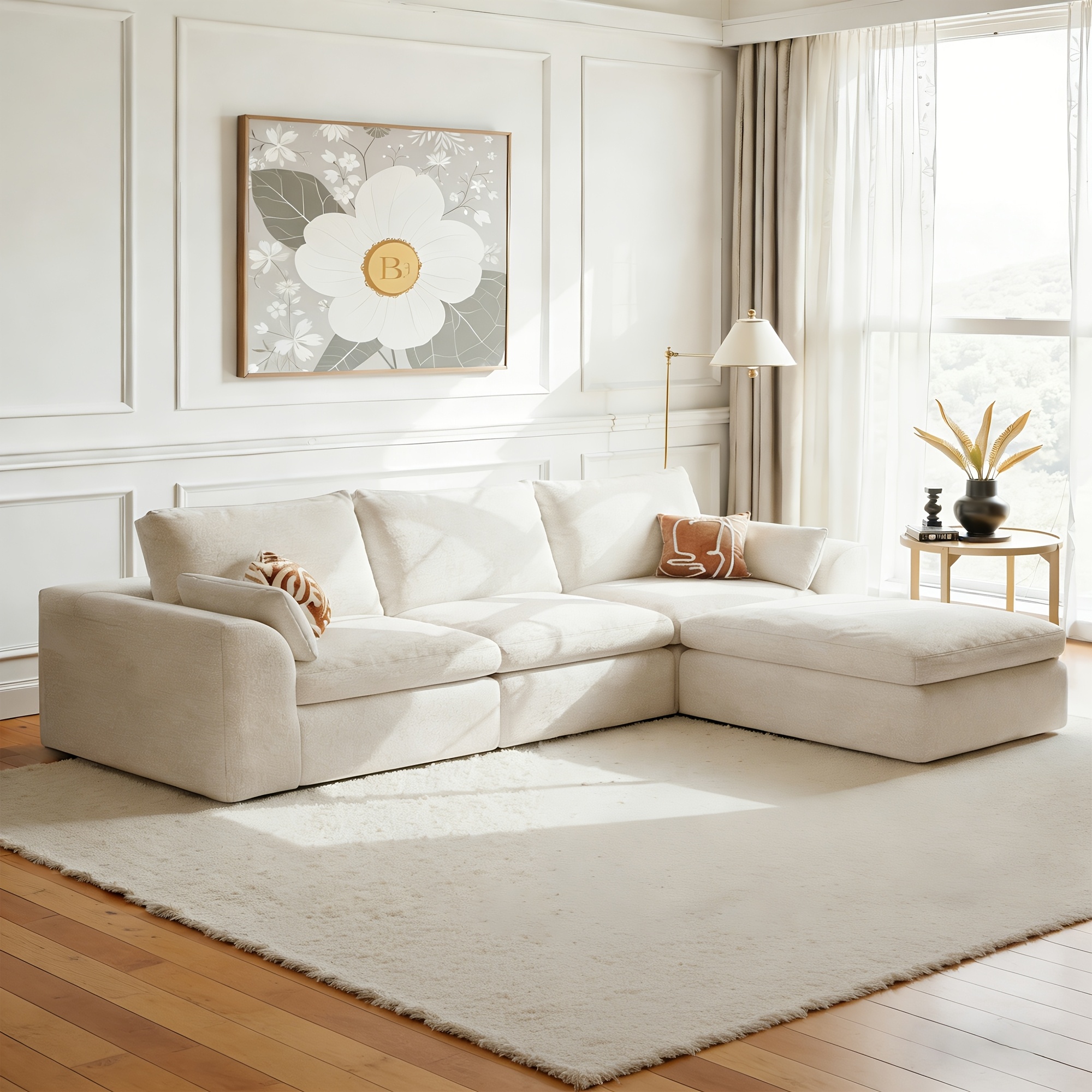 L-Shaped Modular Cloud Couch