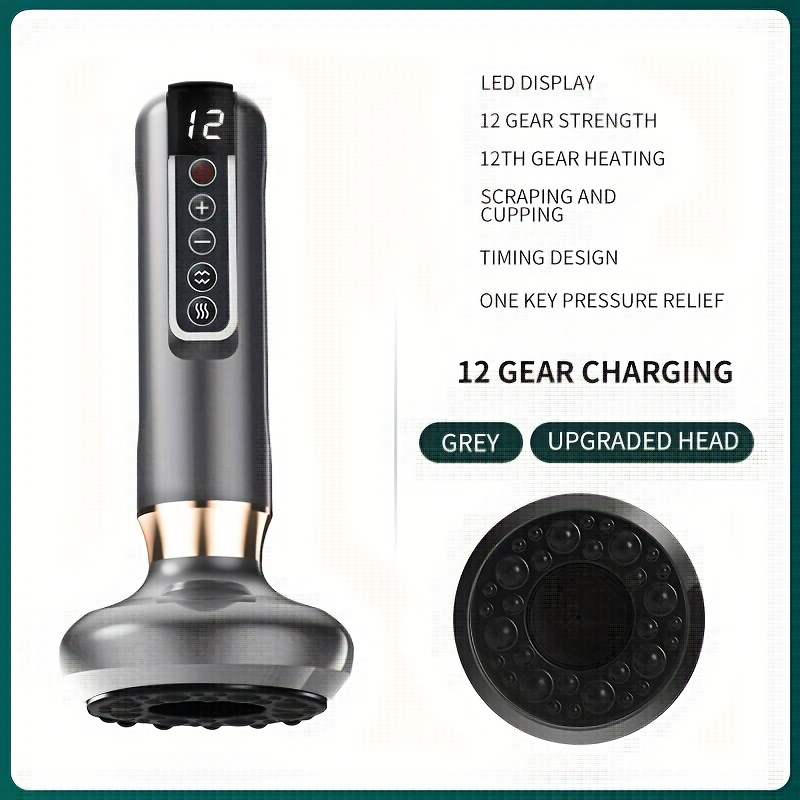 12 level electric vacuum cup massager body   massager home cupping massager usb charging   with 1800 lithium battery