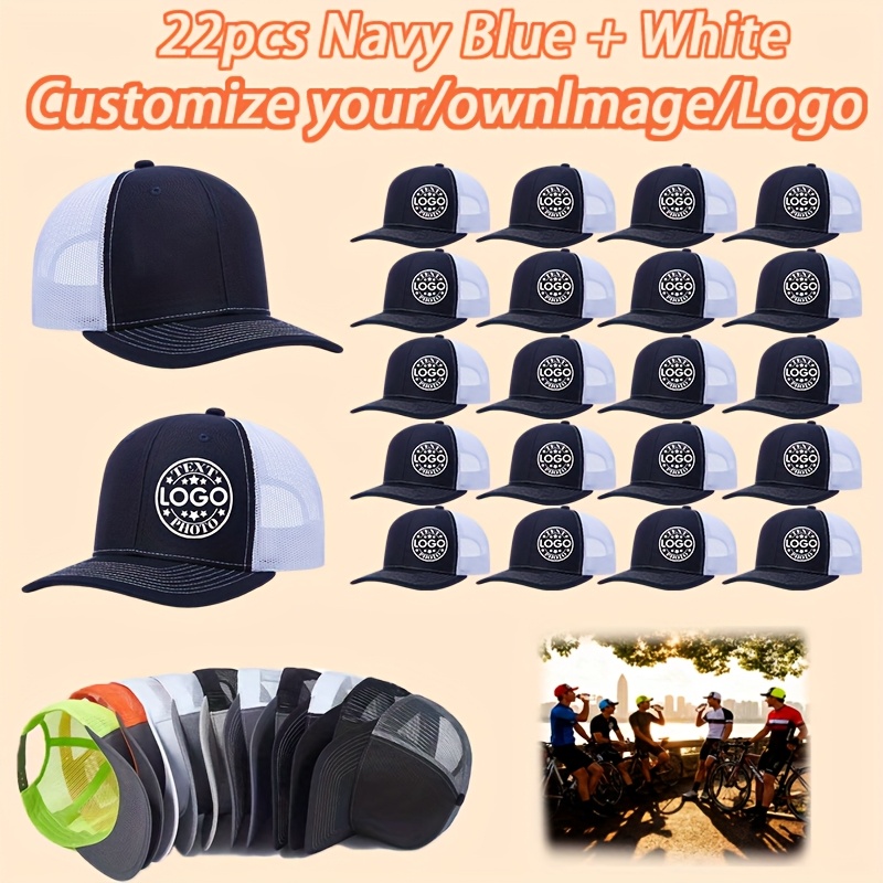 22pcs Customizable Classic Trucker Hats with Your Logo