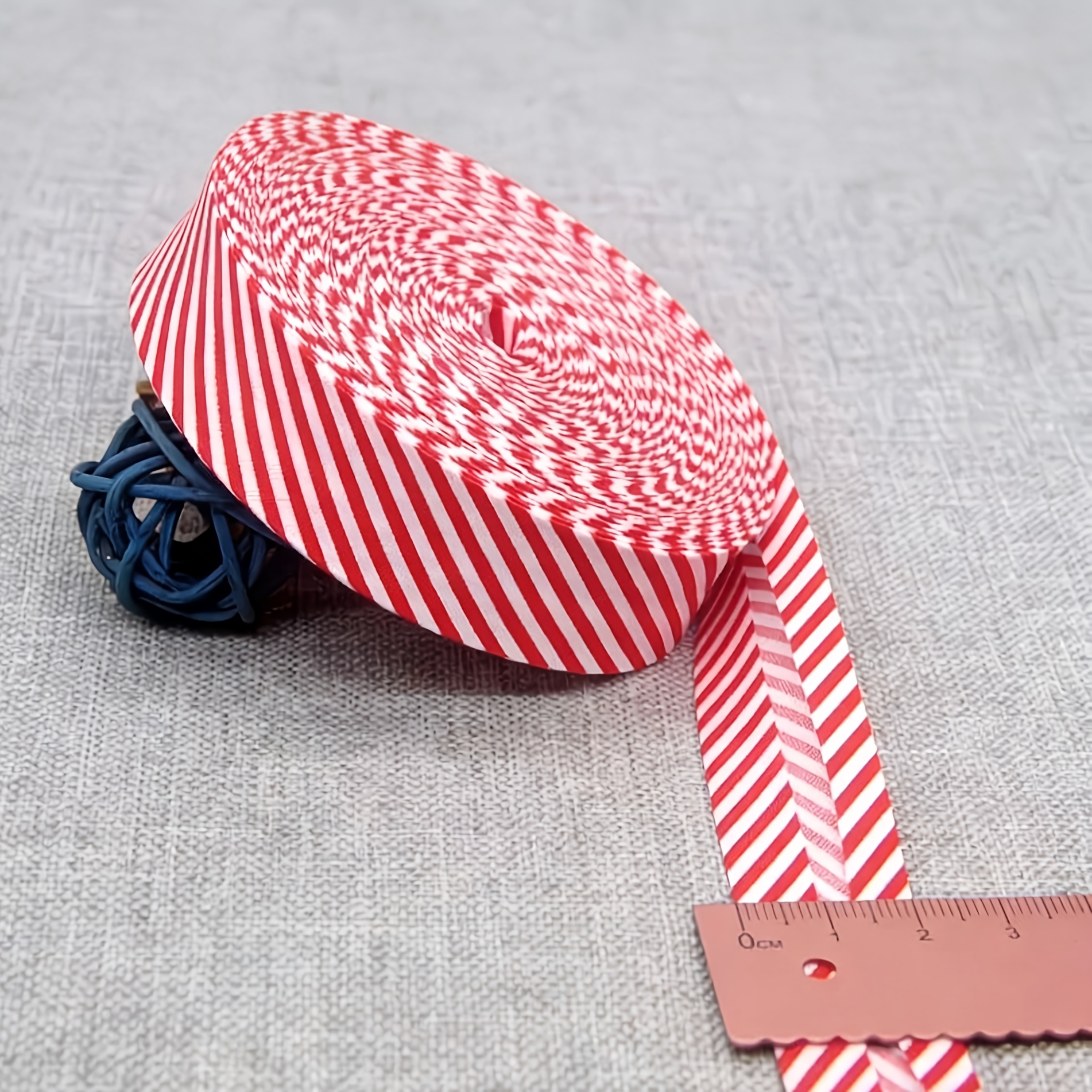 TEMU Colorful Stripe Pattern Bias Binding Tape, Diagonal Cut Fabric Edge Trim, No-iron Woven Ribbon For Garment Sewing, Quilting And Diy Craft