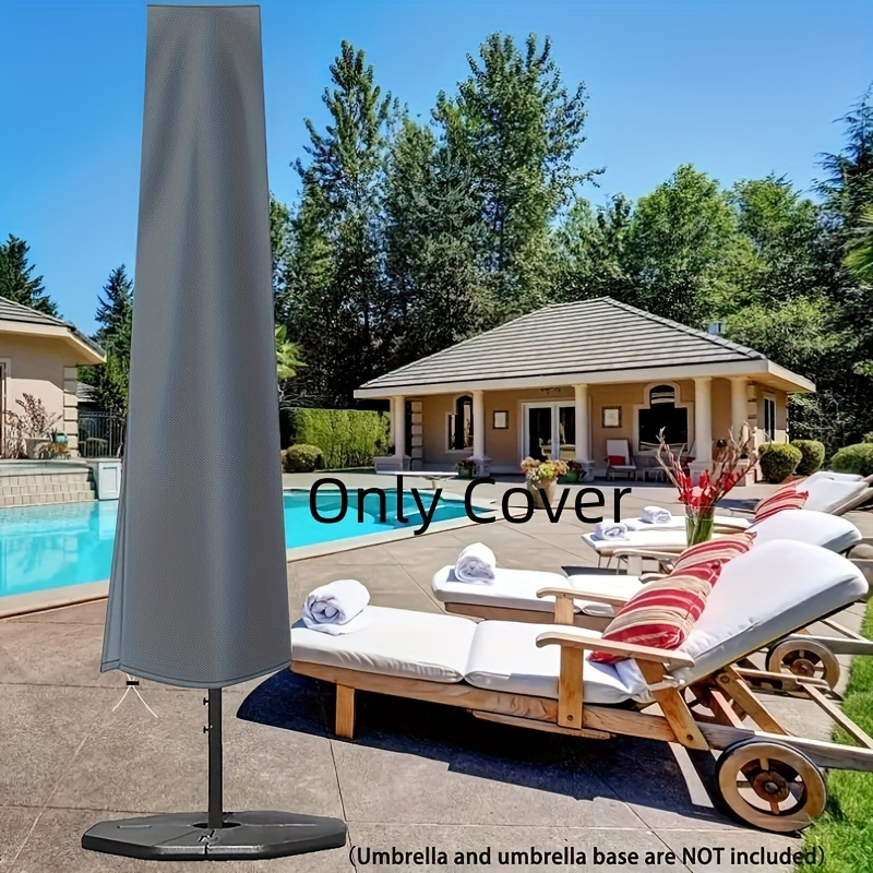 

Waterproof Outdoor Umbrella Cover - Durable 210d Oxford Fabric, Uv Protection, Fits Standard Patio & Garden Umbrellas, Grey