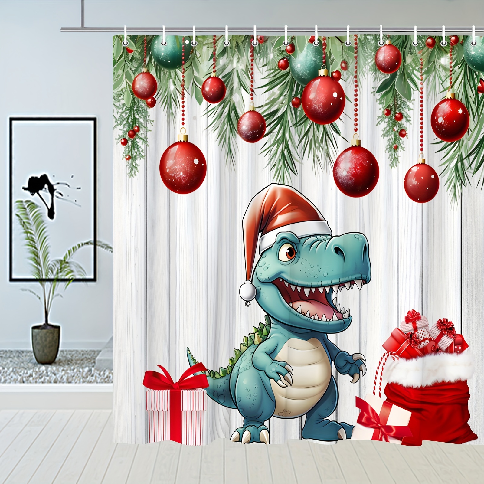 

1pcs Christmas Shower Curtain Christmas Gifts New Decoration Bathroom Accessories Bath Batntub Polyester Curtains