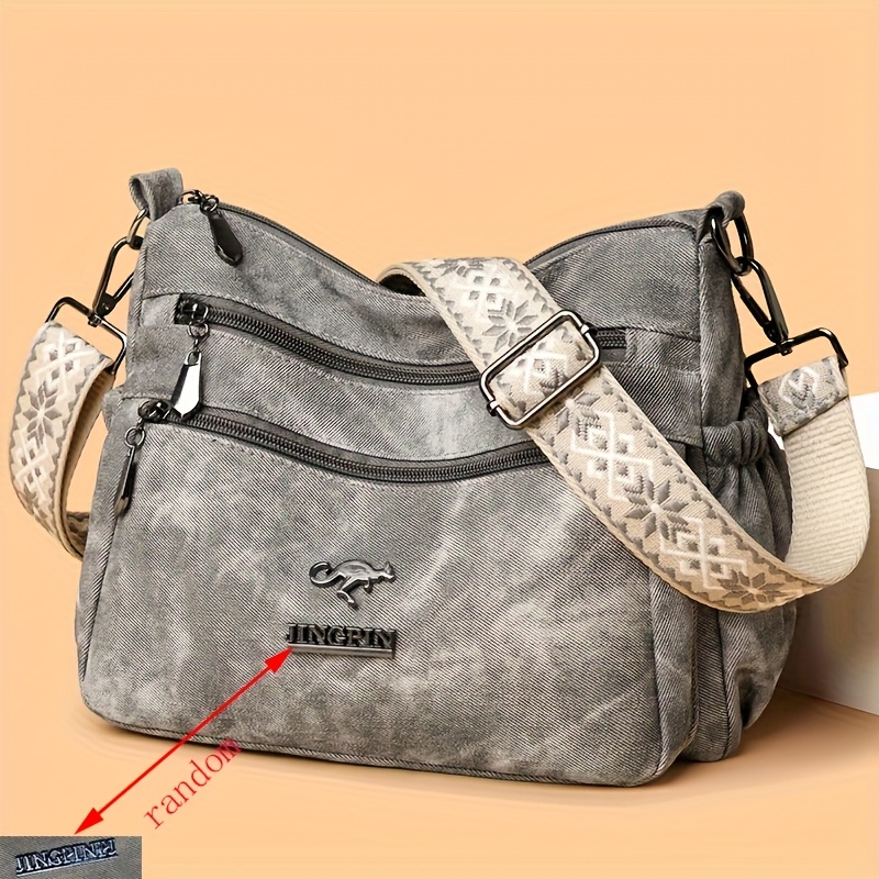 Image of New Casual And Stylish Women's Shoulder Bag. Random Logo Design. Adjustable Shoulder Strap Crossbody Bag, Suitable For Daily , Travel, And Shopping