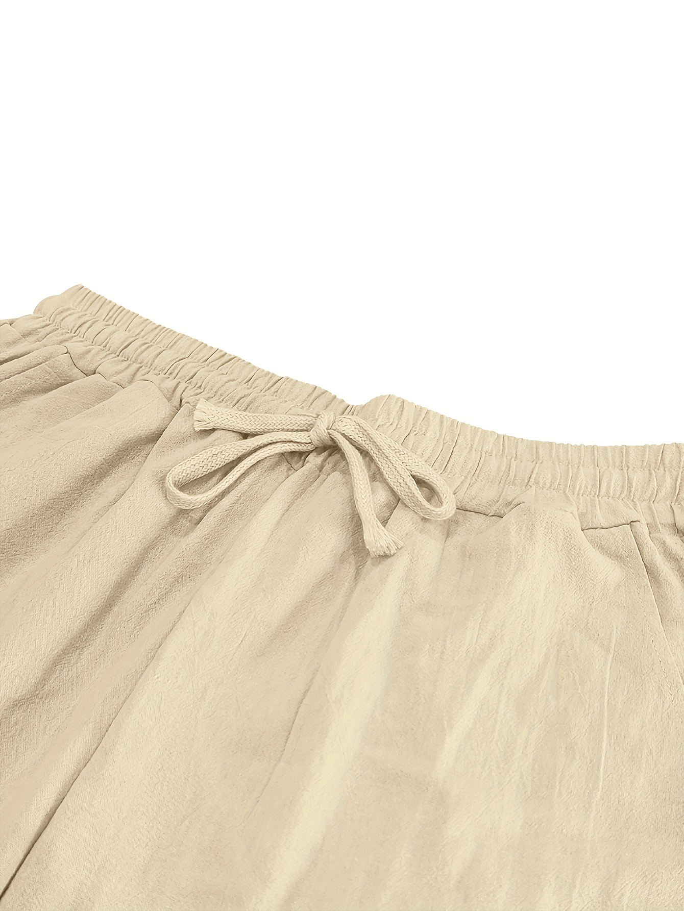 Men's Linen Pants - Non-Stretch Formal Pants, Elastic Drawstring Waist, Loose Fit Trousers for Beach, Office, Parties - Machine Washable Casual Formal Attire for s &