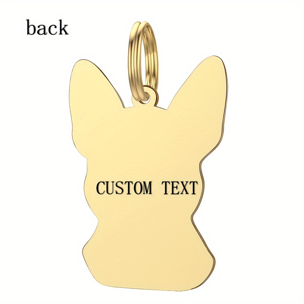 TEMU Étiquette d'identification personnalisée pour chien Terrier de Boston, 1 pièce, porte-clés gravé en acier inoxydable pour chiot, nom de chien