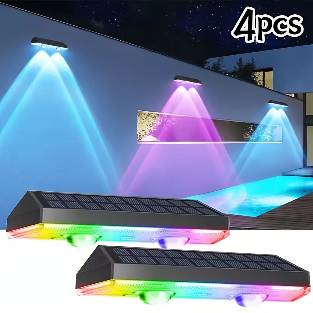 4-pack Solar Deck Lights, Solar Step Lights, Solar Landscape Lights, Solar-powered For Courtyards, Gardens, Fences, Exterior Walls, Railings, Staircases, Outdoor Decoration.