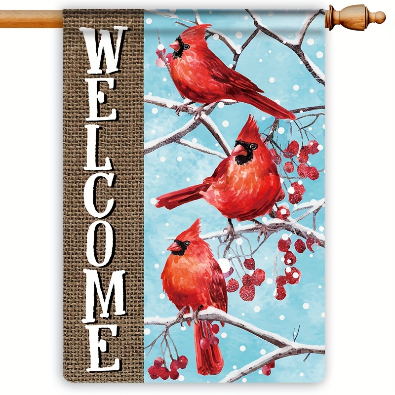 

Merry Christmas Welcome Garden Flag - Double-sided, Polyester, 28x40 Inches - Outdoor Yard & Lawn Decor