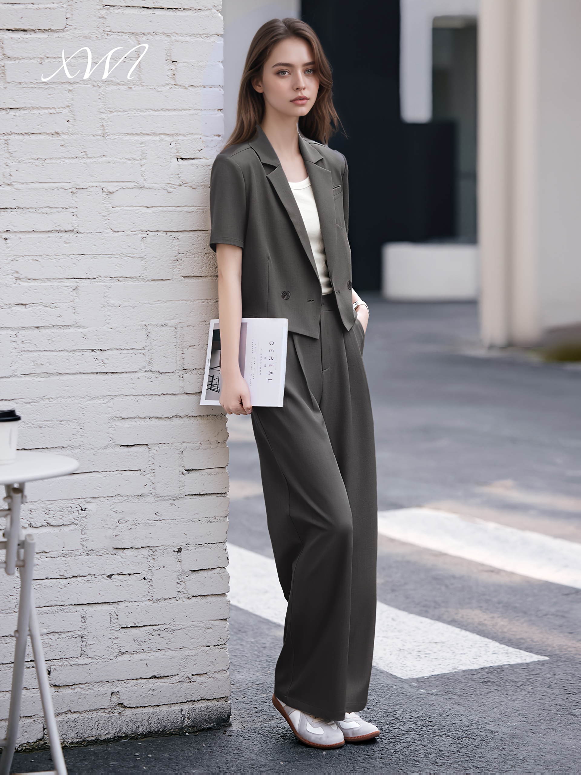 conjunto traje verde mujer xwi manga corta abotonado Temu Uruguay