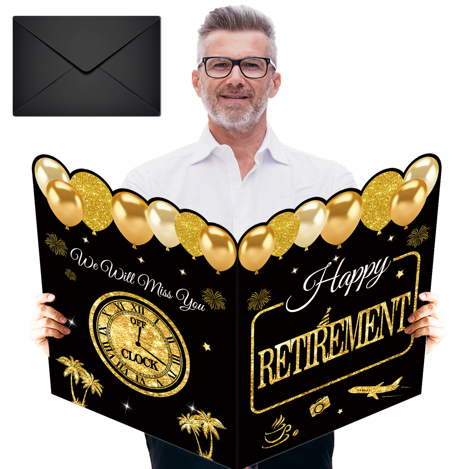 1pc retirement party decoration retirement party guestbooks farewell party decoration supplies black golden theme retirement greeting card suitable leaving the workplace party supplies leaving   party decoration