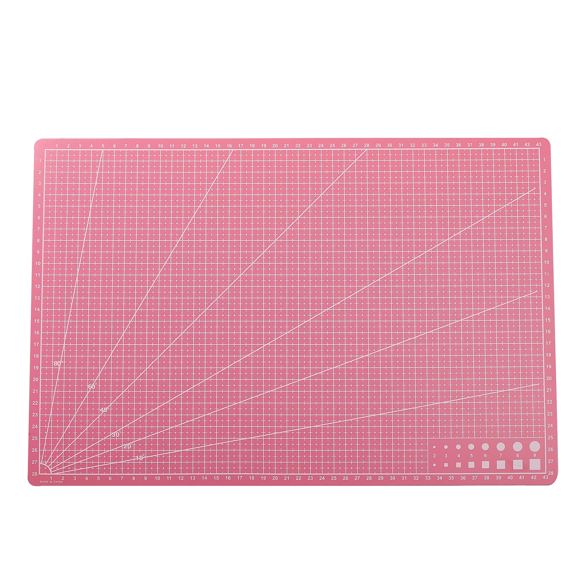 TEMU Durable A3 Rotary Cutting Mat - Double-sided Precision Pvc Craft Mat With , Diagonal Cutting Guides & Angle , Non-slip Surface For Sewing,