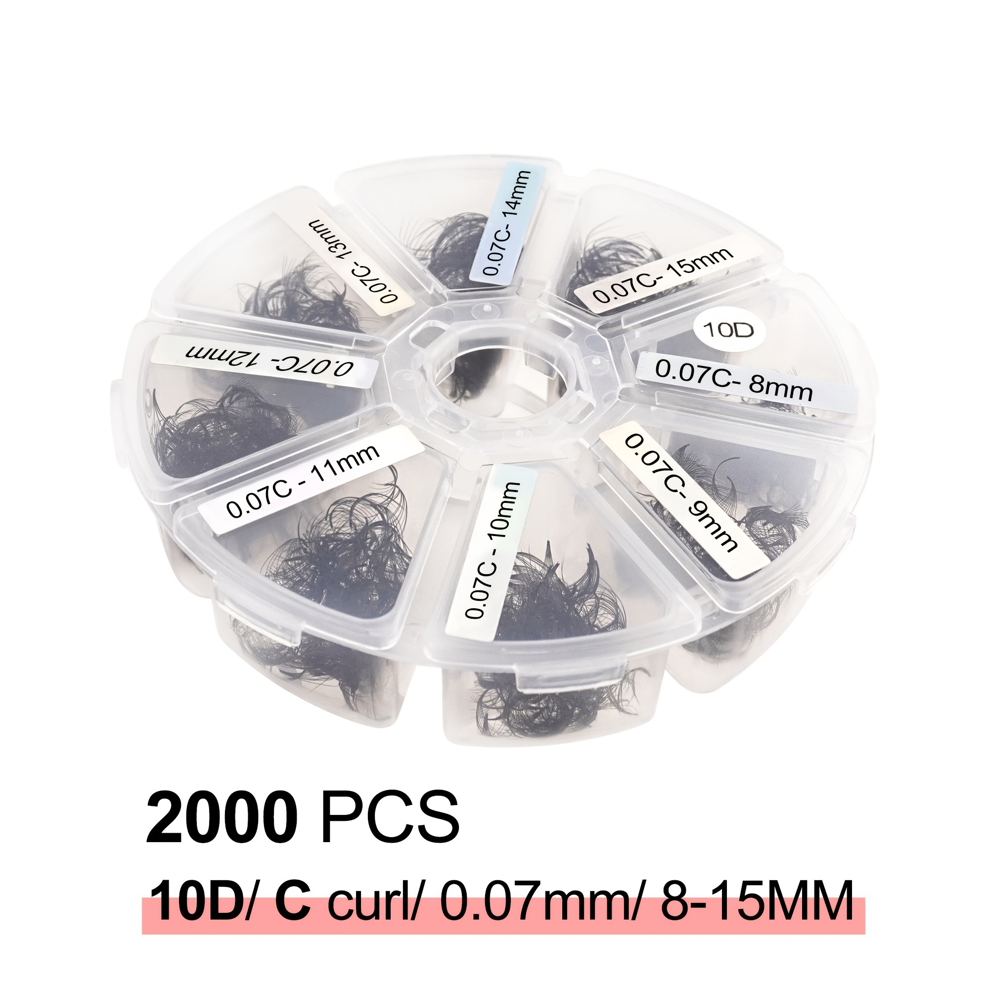 Image of 1000pcs 2000pcs Premade Fans 10d 5d 8-15mm Length 0.05 & 0.07 Thickness C Premade Fans Eyelash Extension Handmade Loose Volume Lash For Salon Application