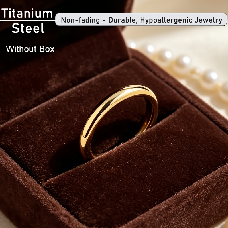 Women's Slim Titanium Steel Ring, Minimalist Style
