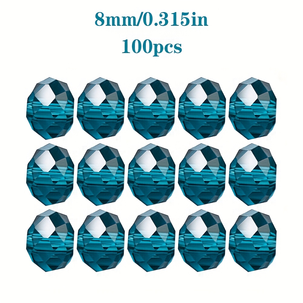 Image of 200/150/100pcs Blue Imitation Crystal Glass Beads Flat Beads Wheel Beads Spacer Beads Decorative Beads Handmade Jewelry Additions Necklace Earring Additions Mother's Day Gift Christmas Gift