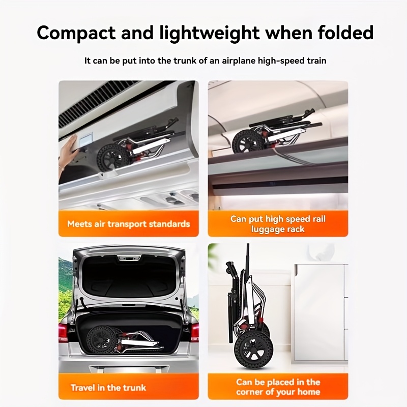 Ultra Lightweight And Durable Carbon Steel Classic Driving Assistance, with Comfortable Seats And Storage Shelves, Easy to Fold Design, Convenient to Carry And Can Be Used On Airplanes - Image 5