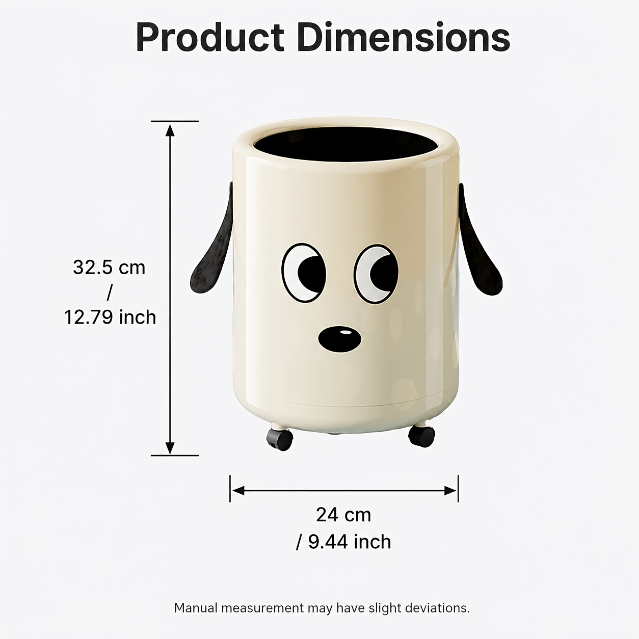 Creative Trash Can For Home Use, With A High-end Feel, Large Size, Large Capacity, Suitable For Living Room, Bedroom And Bathroom, Double-layer Trash Bin With Wheels