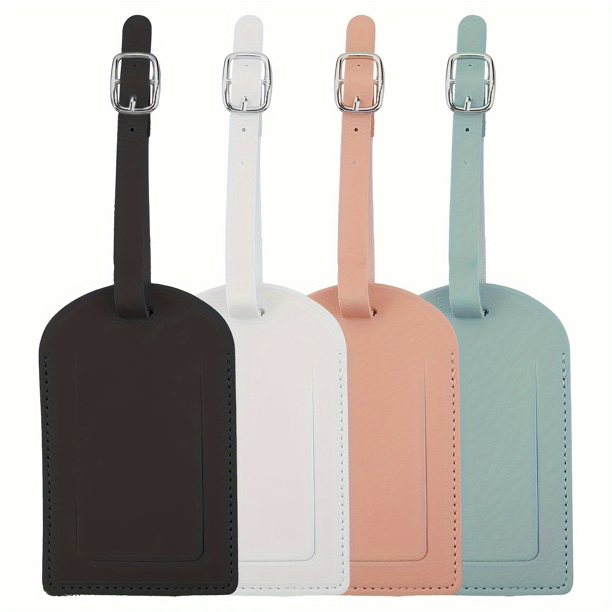Image of 4pcs Luggage Tag Travel Luggage Tag With Adjustable Strap, Suitcase Tags Identifying Labels With Privacy Cover For Couple Wedding Gift